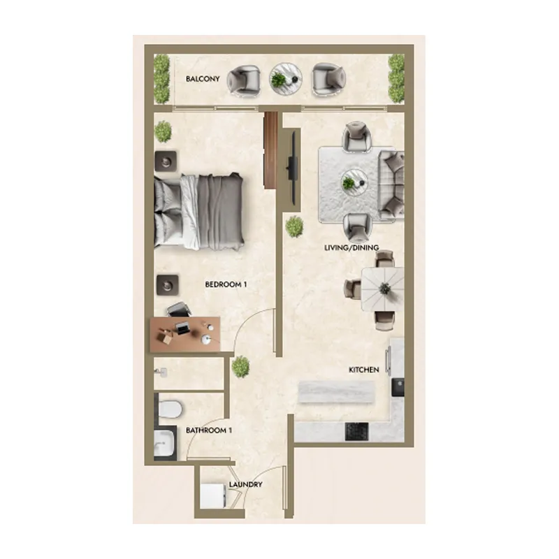1 bedroom layout