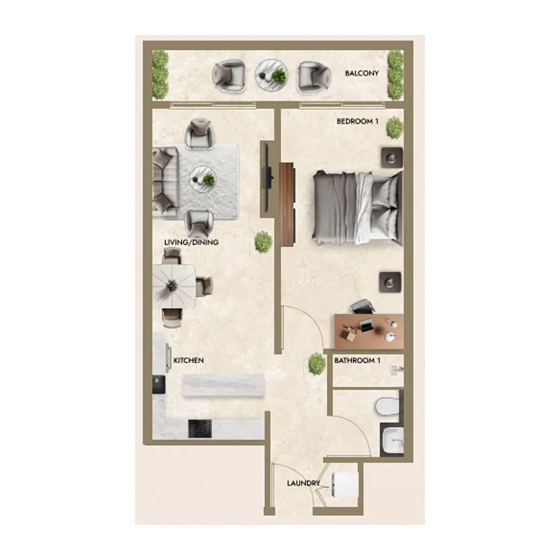 1 bedroom layout