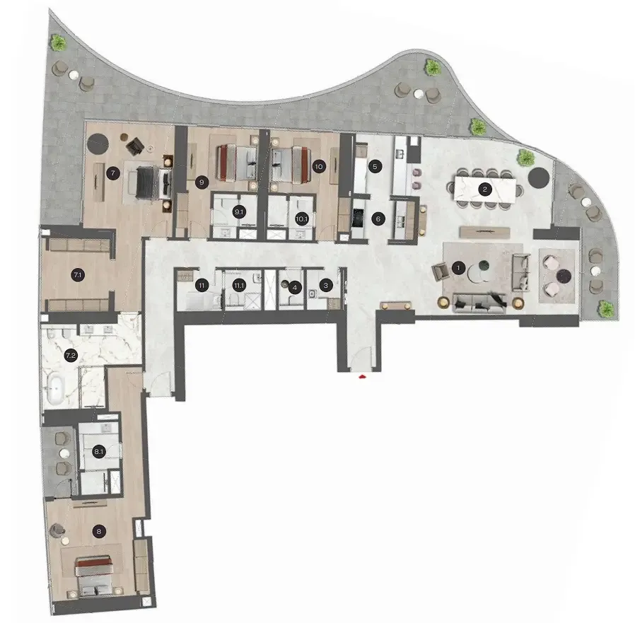 4 bedroom layout