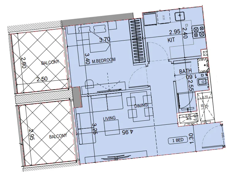 1 bedroom layout