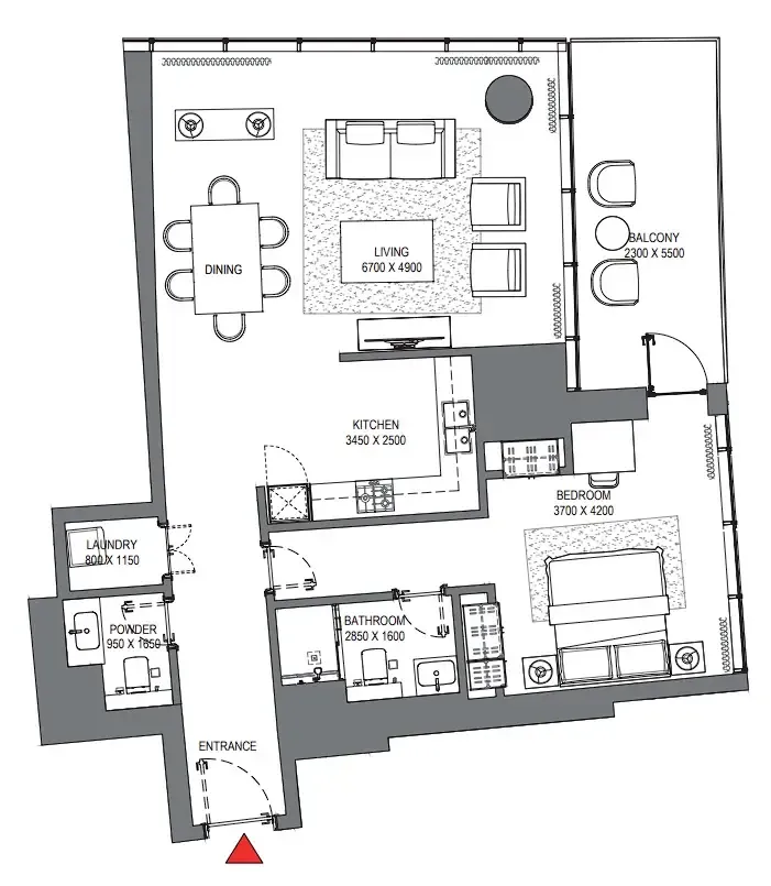 1 bedroom layout