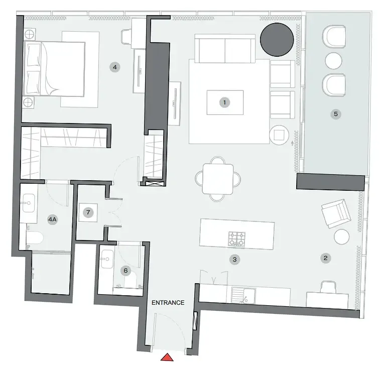 1 bedroom layout