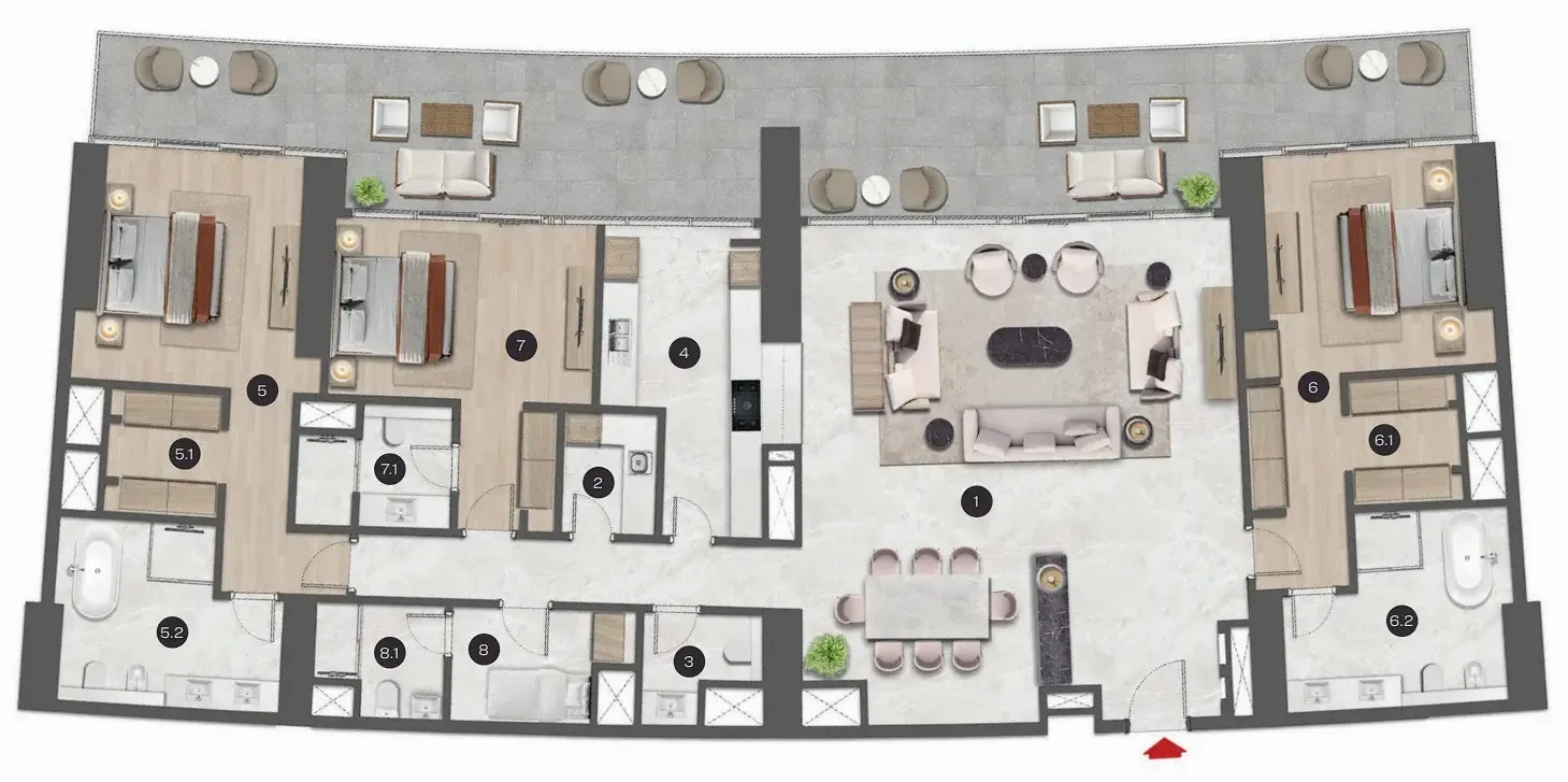 3 bedroom layout