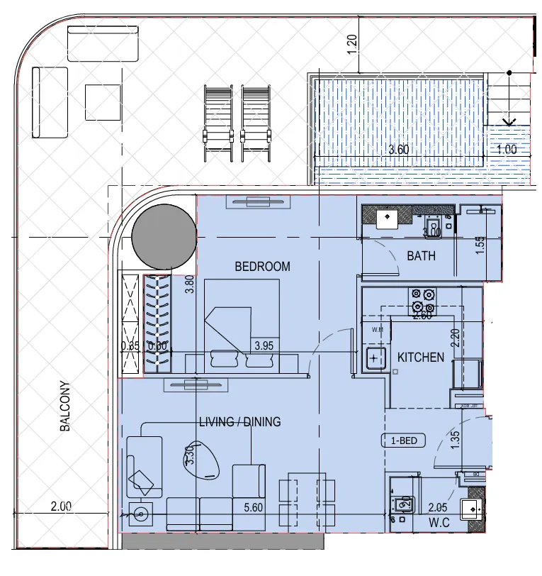 1 bedroom layout