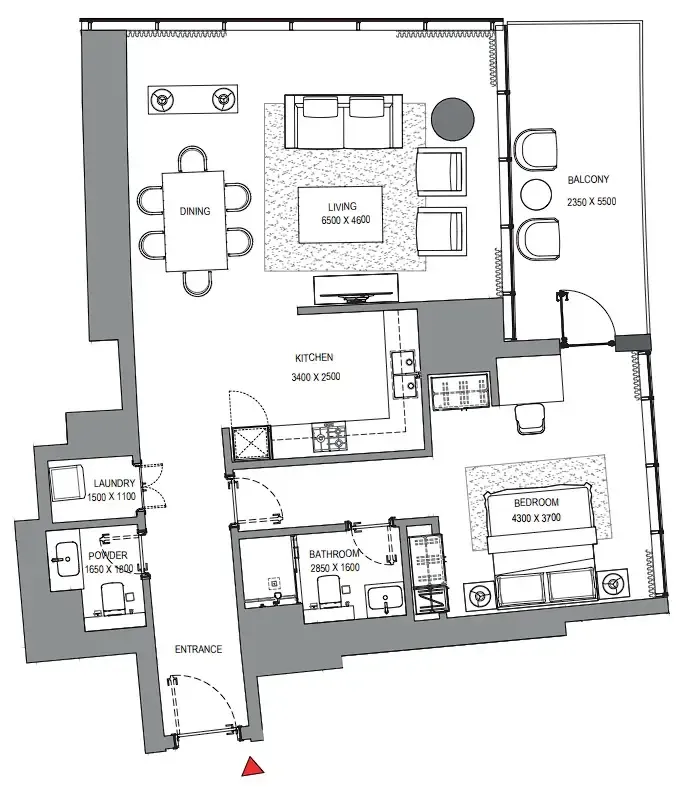 1 bedroom layout