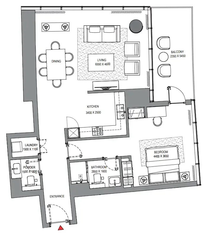 1 bedroom layout
