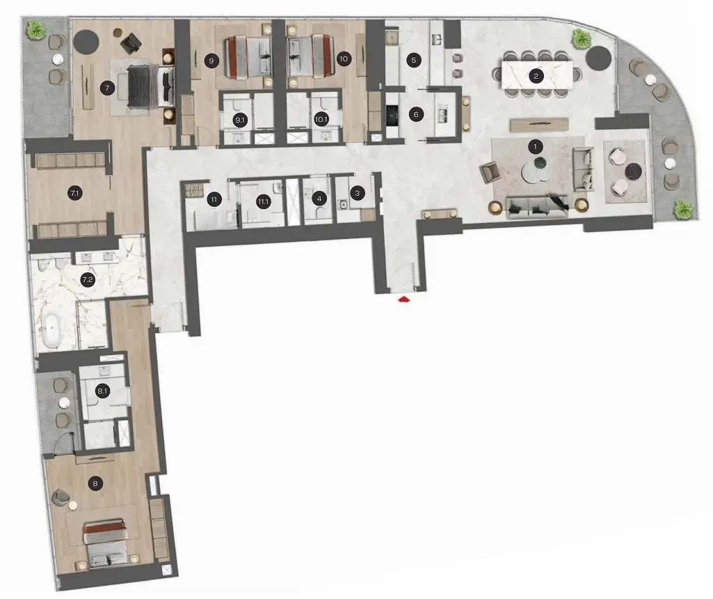 4 bedroom layout
