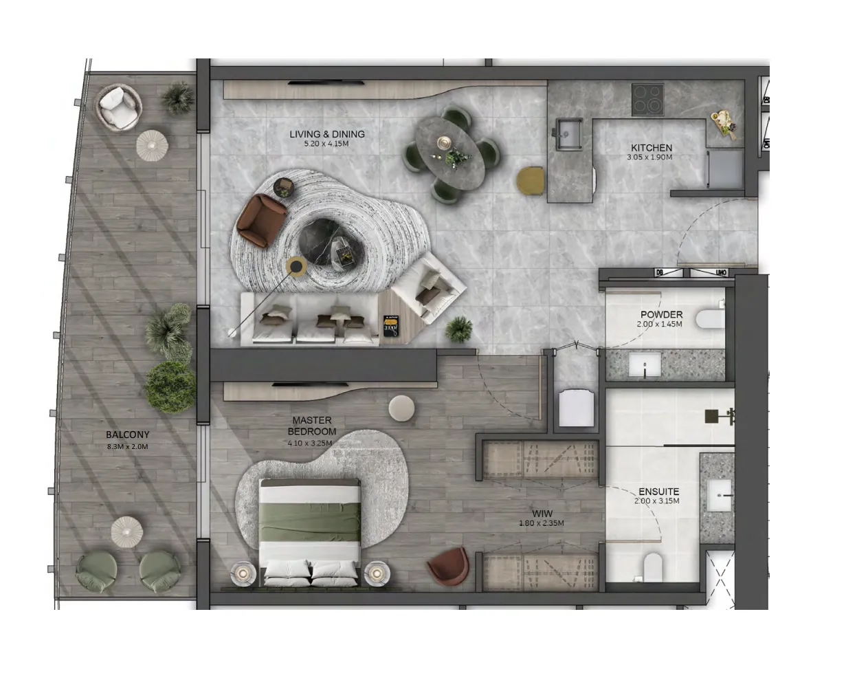 1 bedroom layout