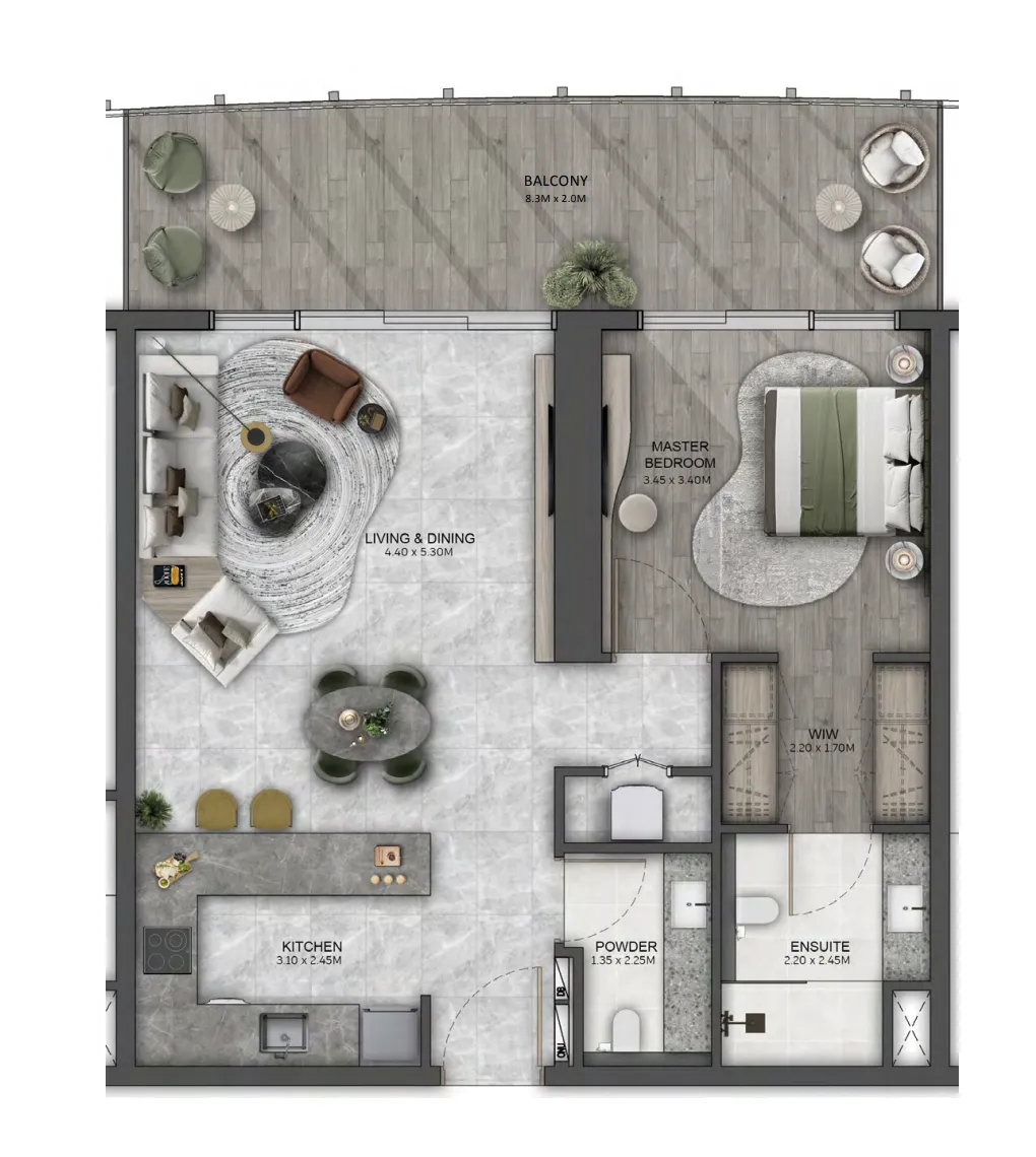 1 bedroom layout
