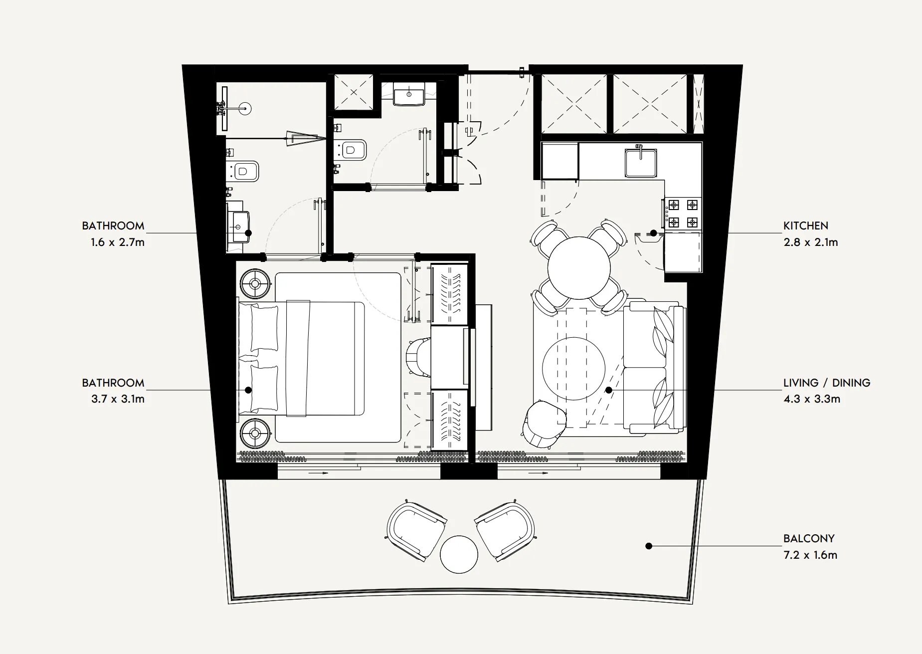 1 bedroom layout