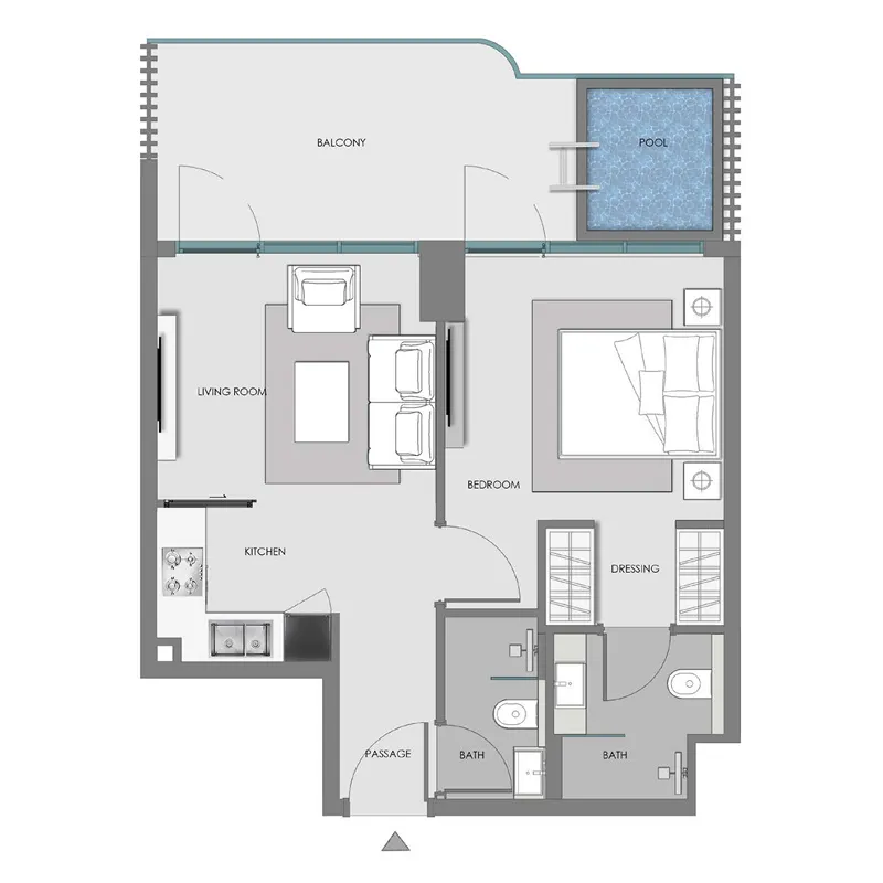 1 bedroom layout
