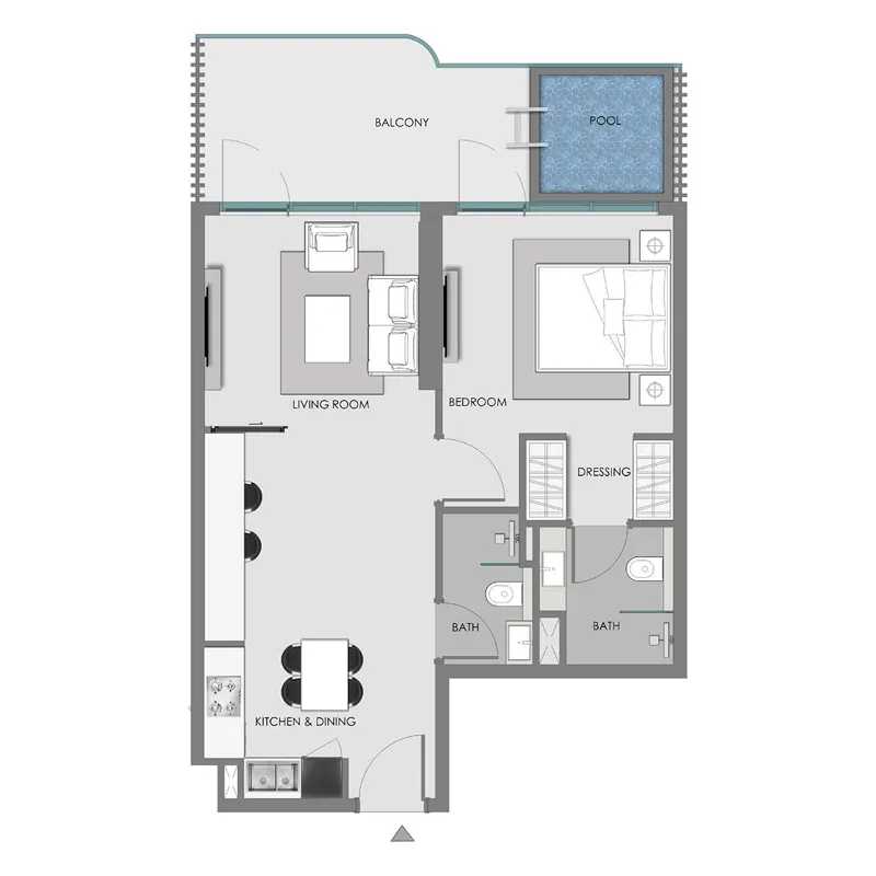 1 bedroom layout