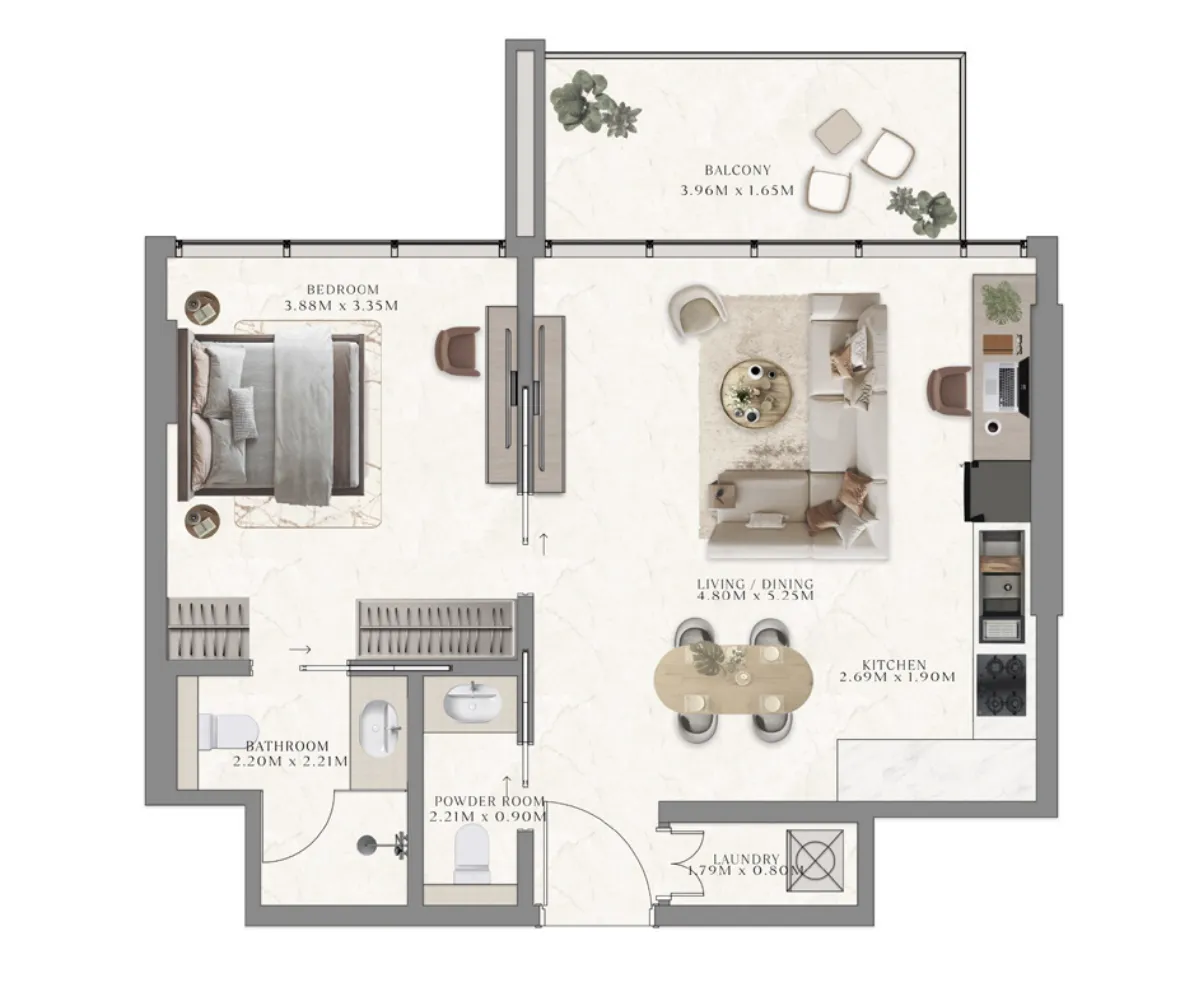 1 bedroom layout