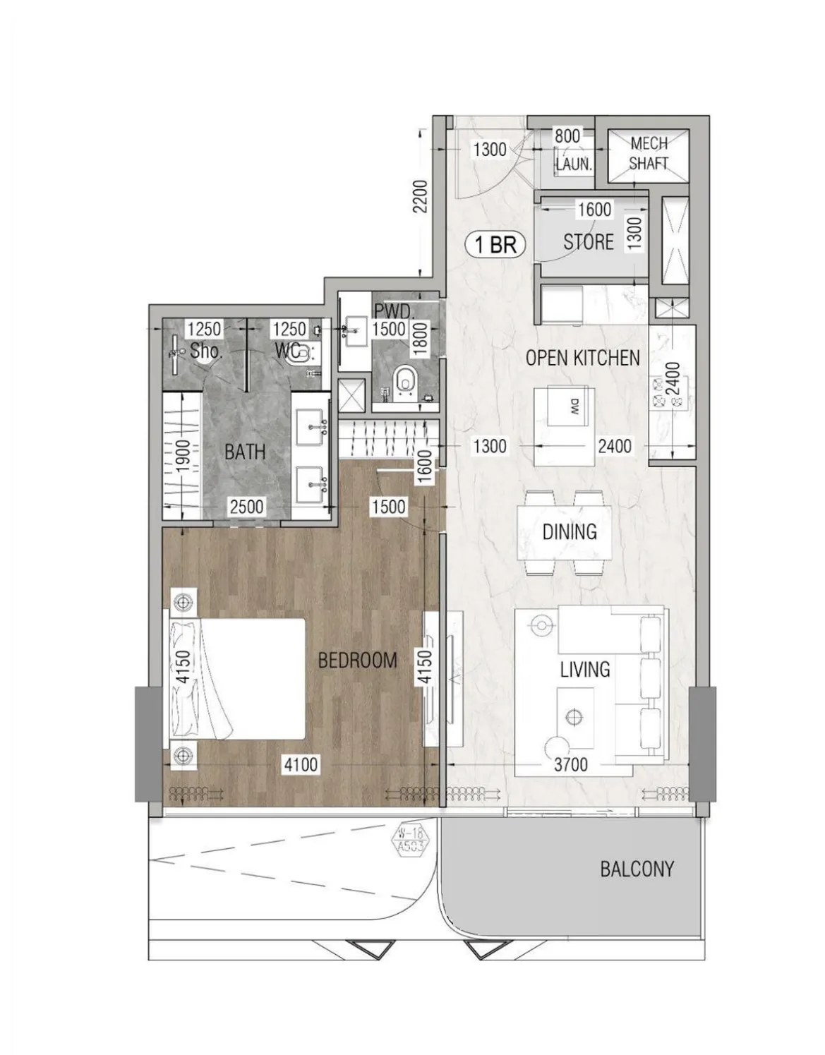 1 bedroom layout