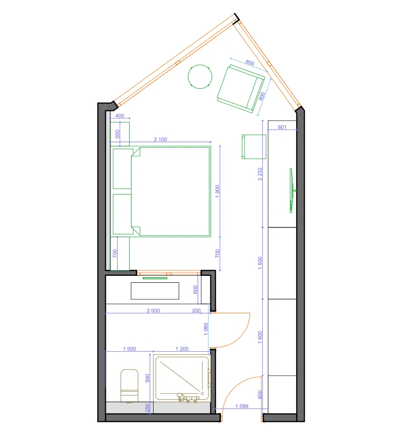 1 bedroom layout