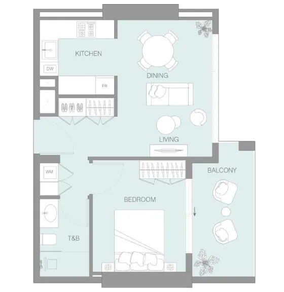 1 bedroom layout
