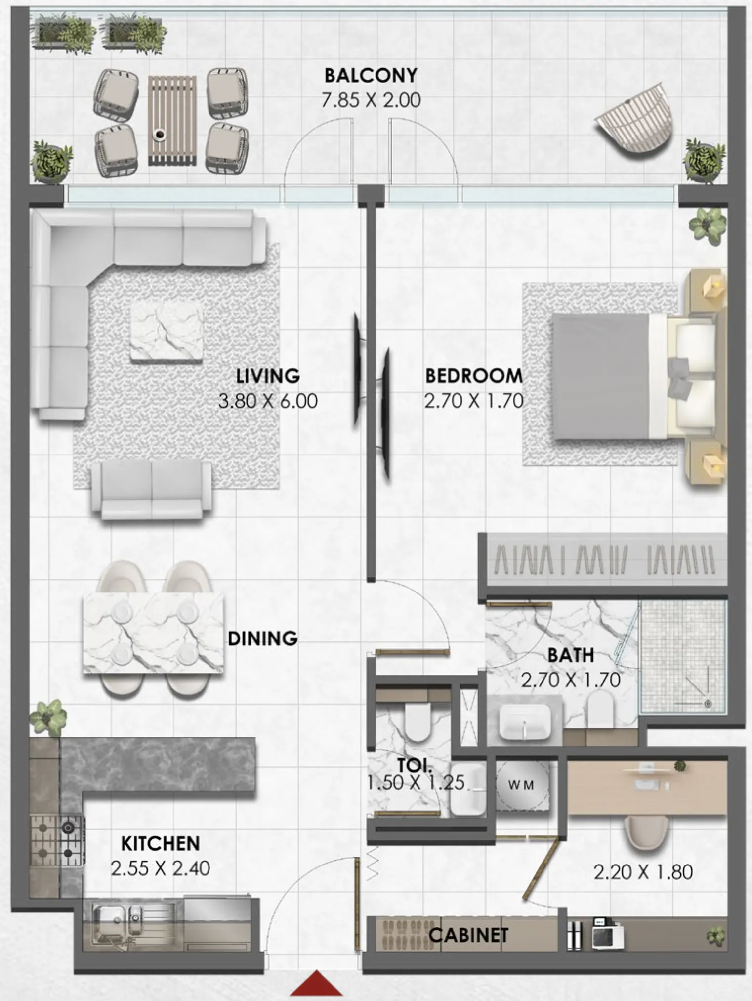 1 bedroom layout