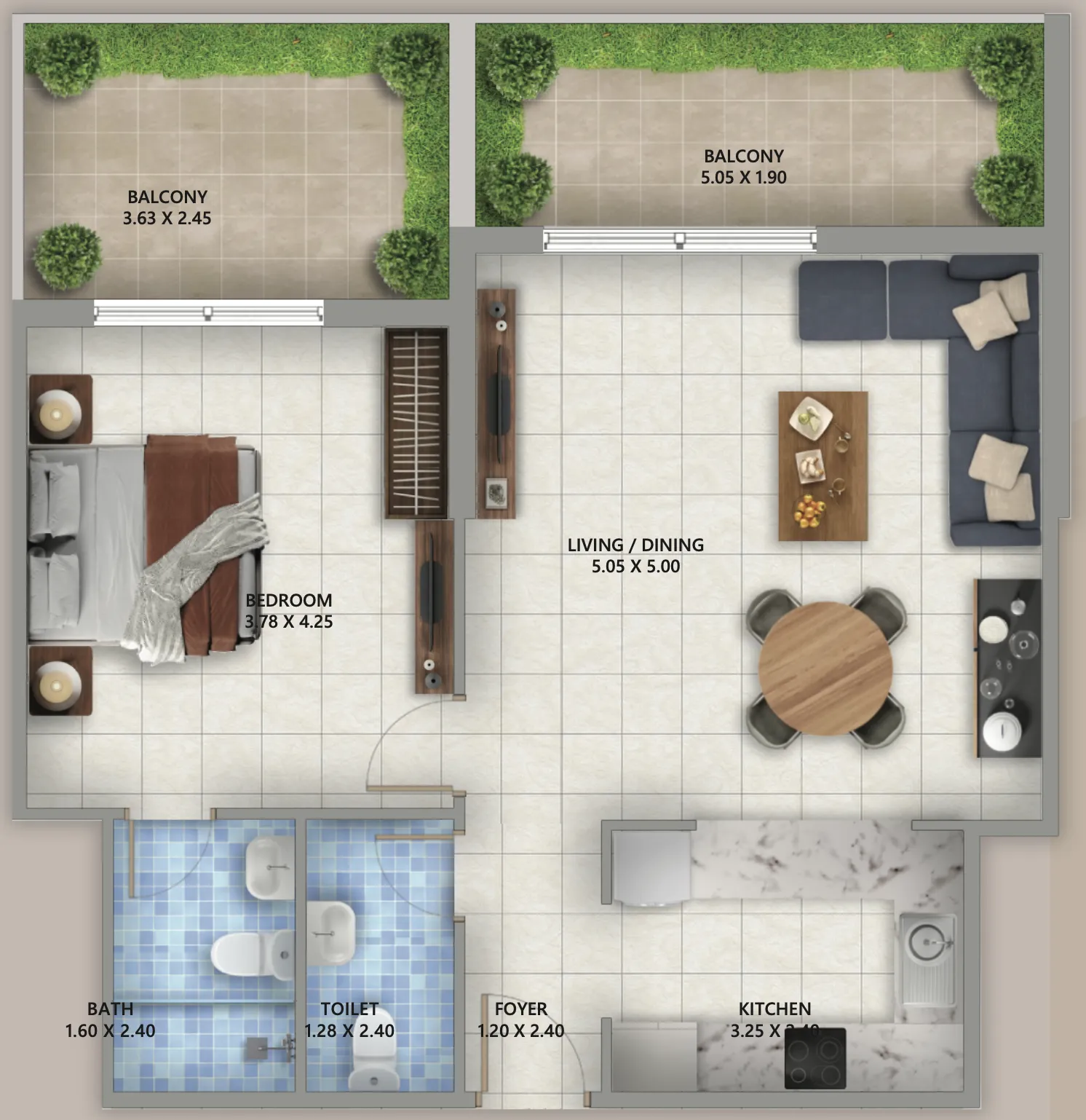 1 bedroom layout
