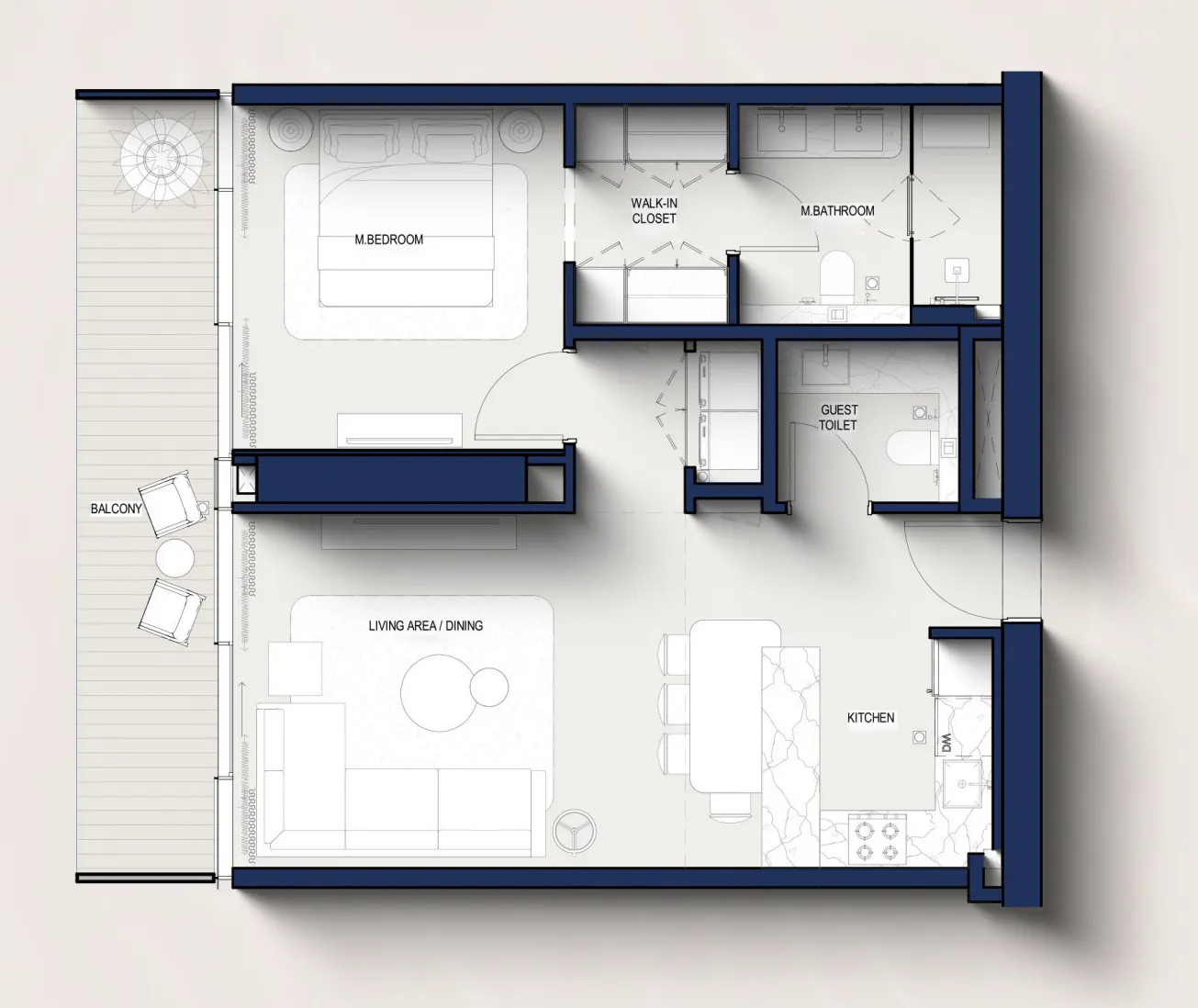 1 bedroom layout