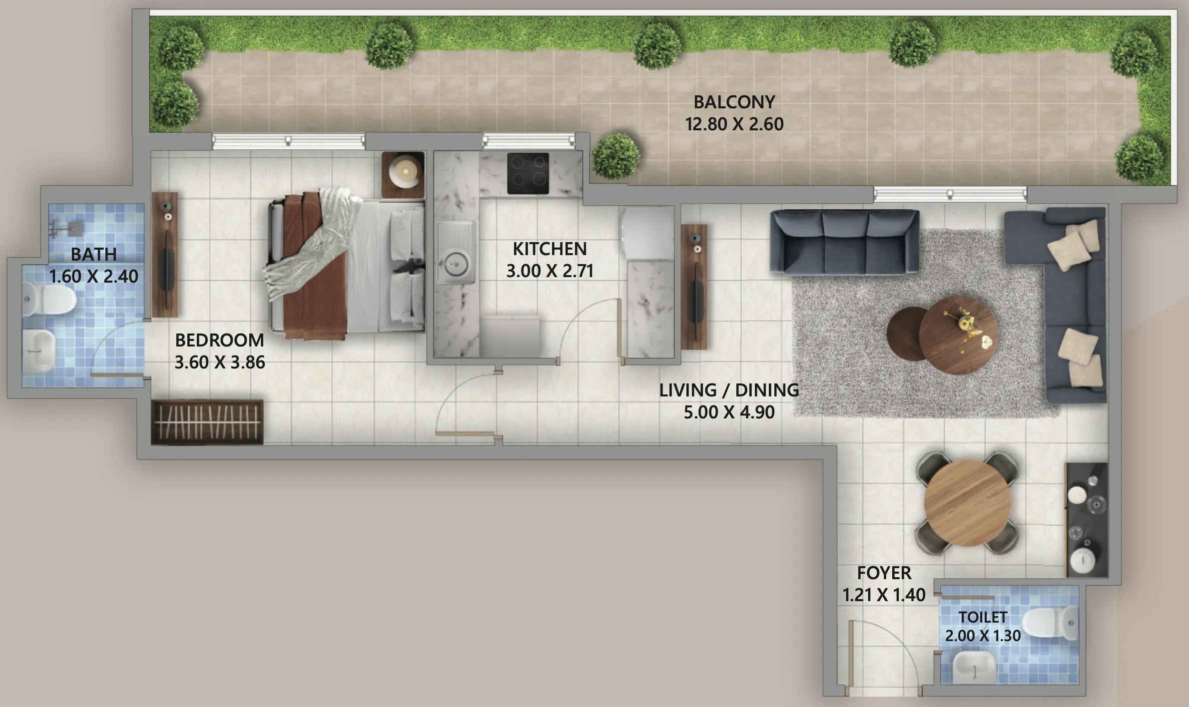 1 bedroom layout