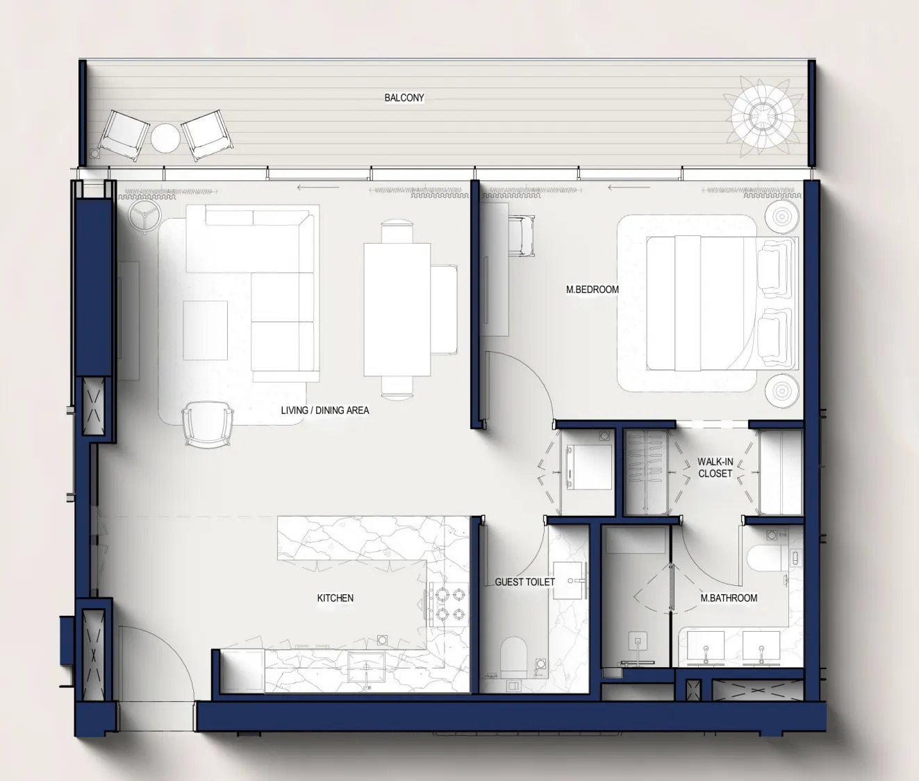 1 bedroom layout