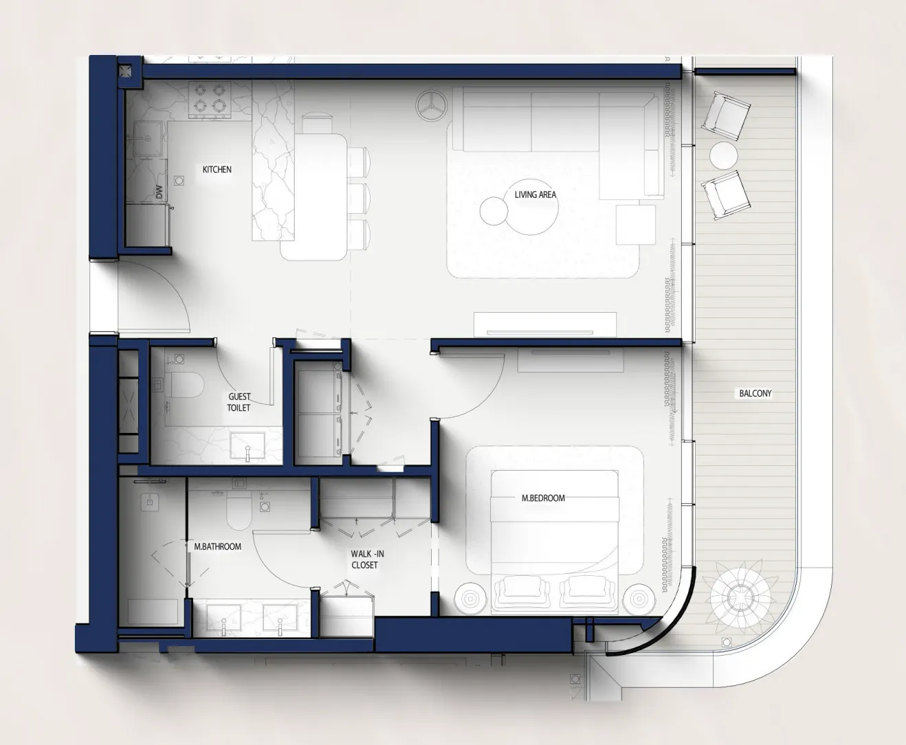 1 bedroom layout