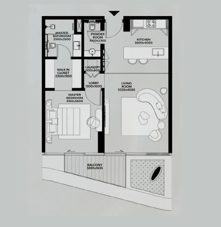 1 bedroom layout