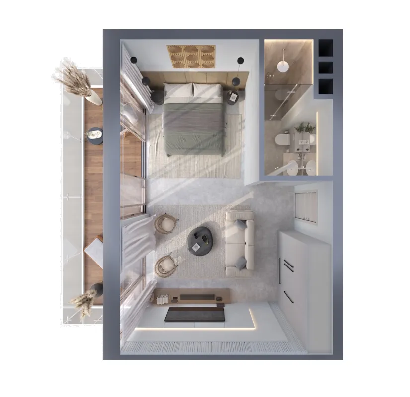 1 bedroom layout