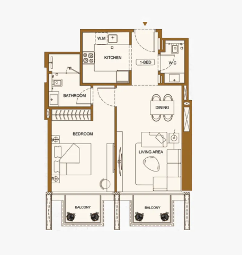 1 bedroom layout