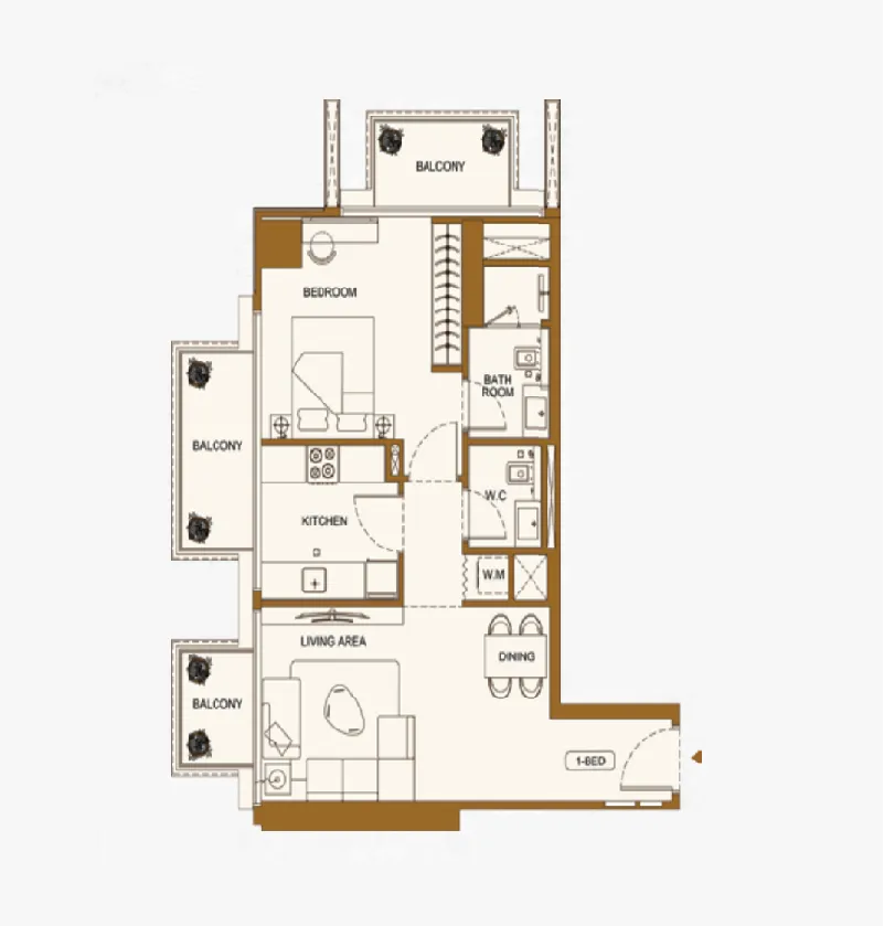 1 bedroom layout