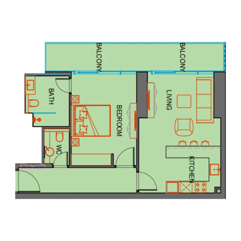 1 bedroom layout