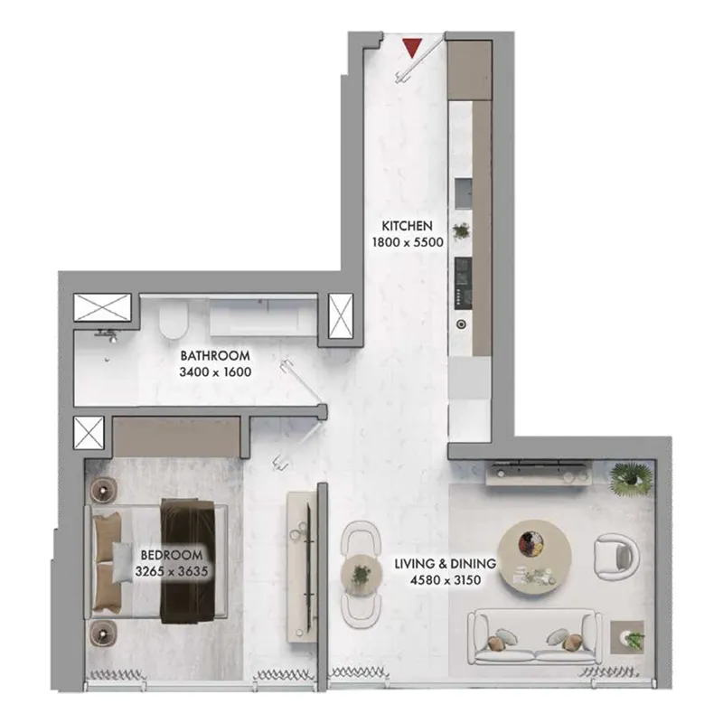 1 bedroom layout