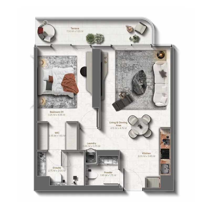 1 bedroom layout