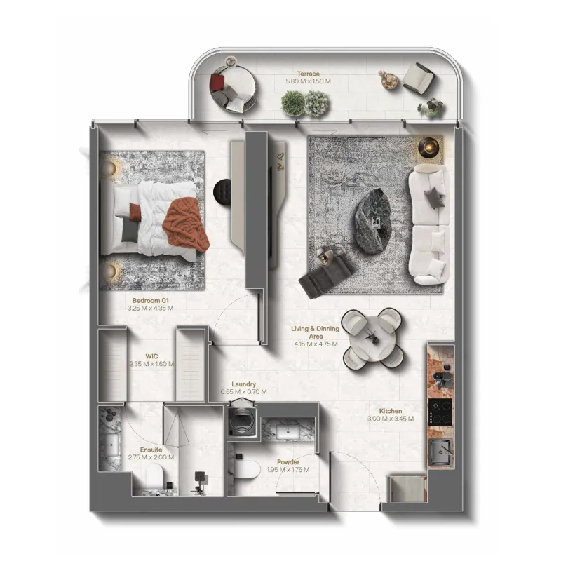 1 bedroom layout