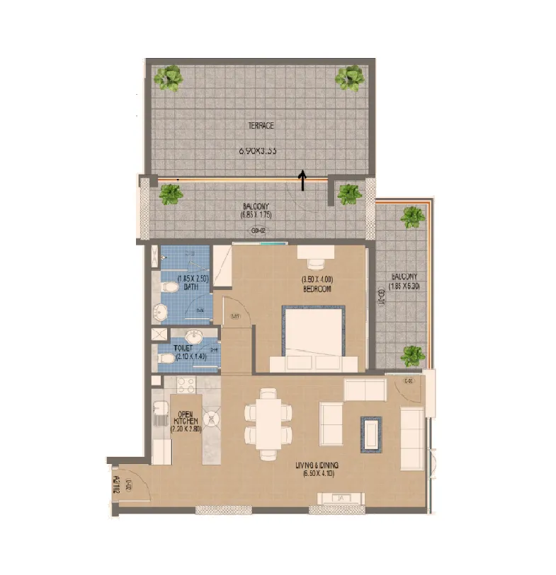 1 bedroom layout