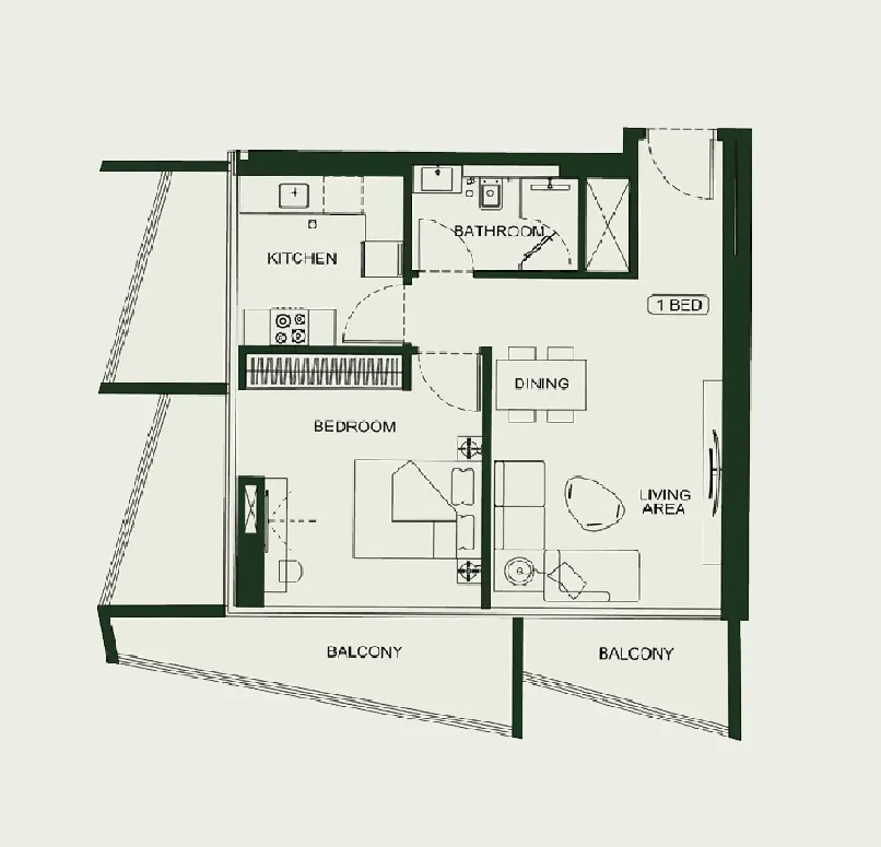 1 bedroom layout