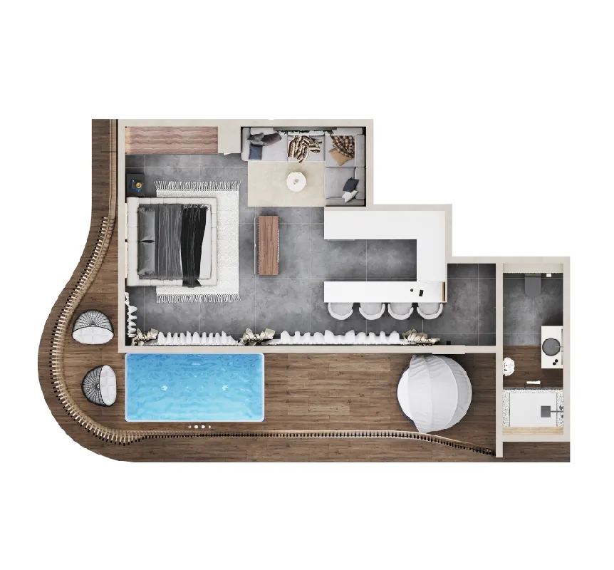 1 bedroom layout