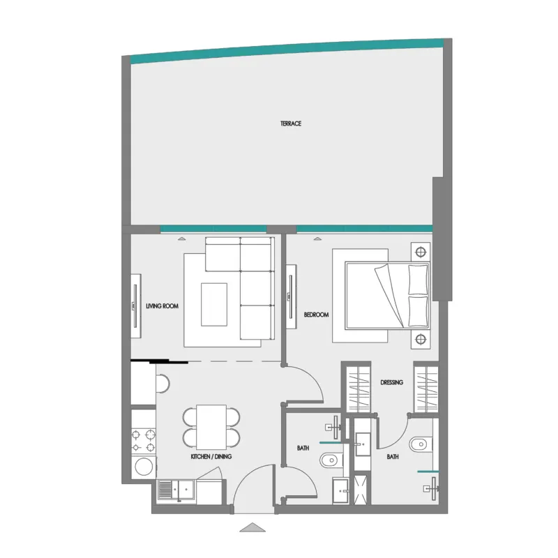 1 bedroom layout