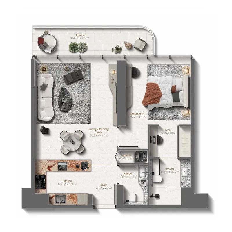 1 bedroom layout