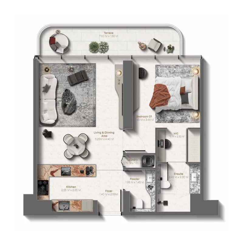 1 bedroom layout