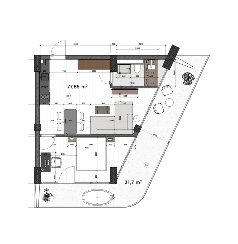 1 bedroom layout