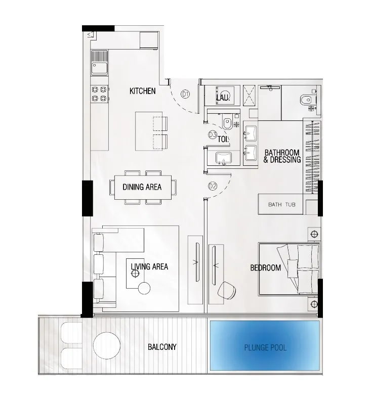 1 bedroom layout