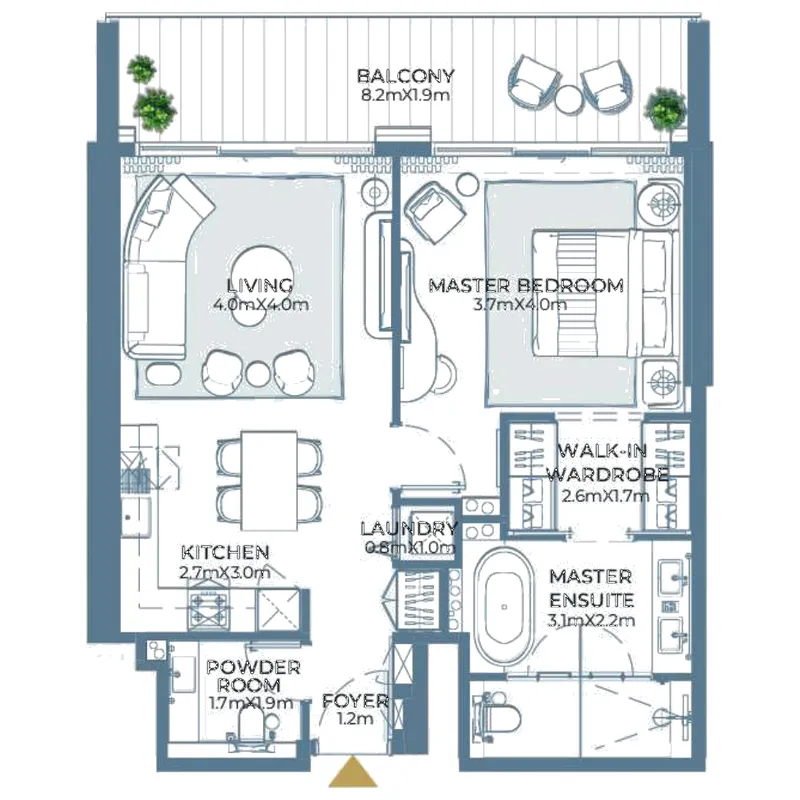 1 bedroom layout