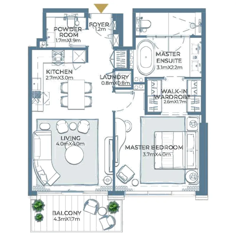 1 bedroom layout