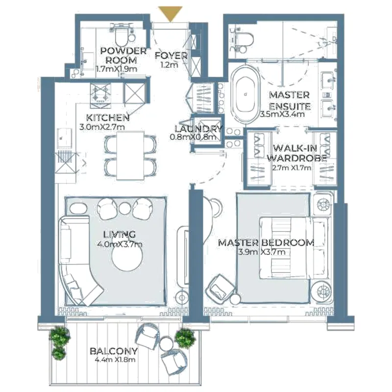 1 bedroom layout