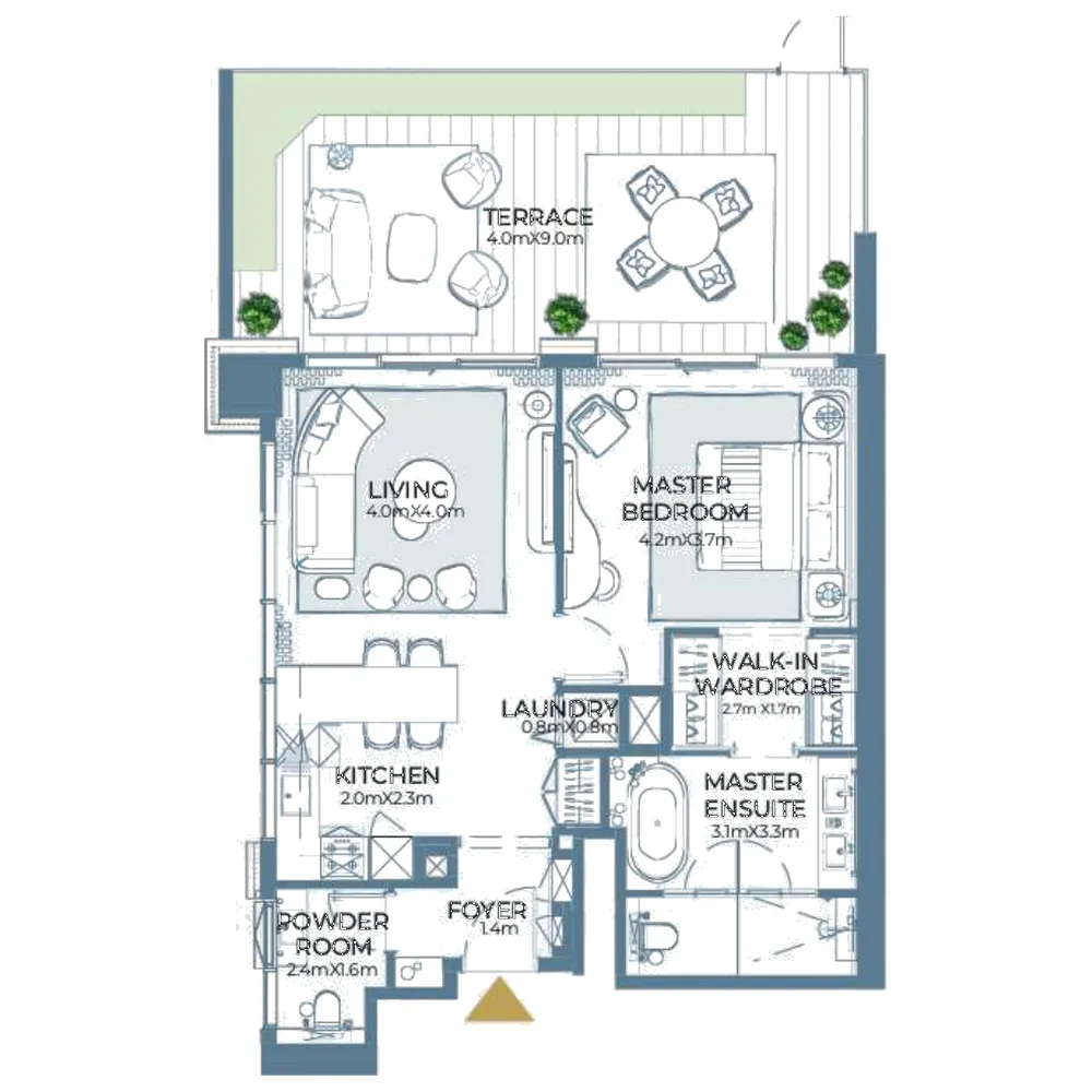 1 bedroom layout