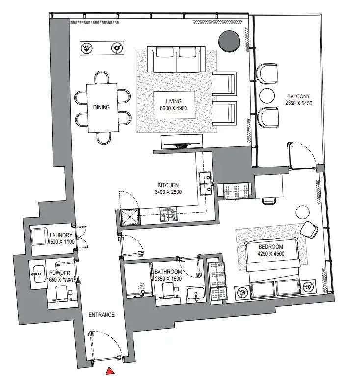 1 bedroom layout