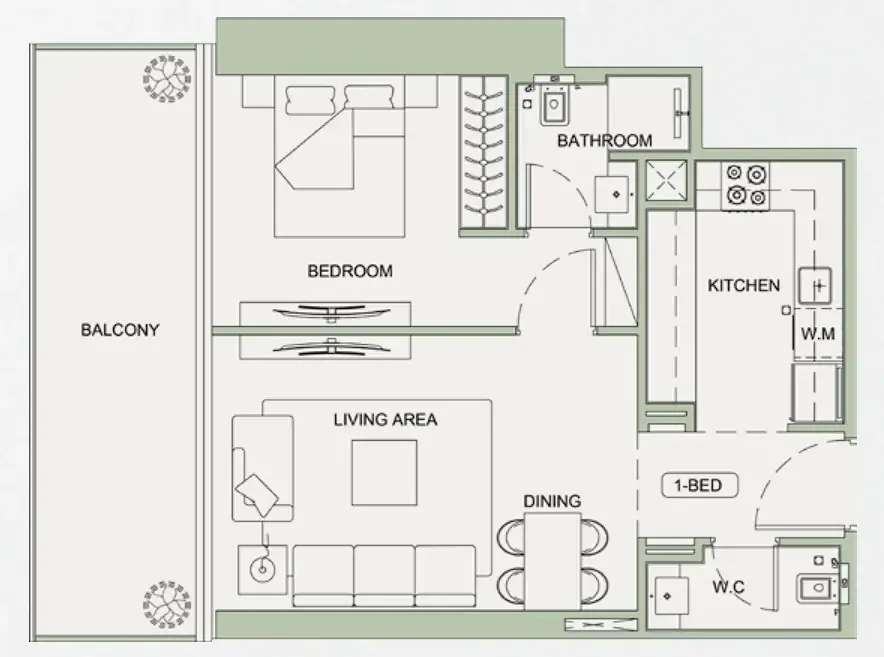 1 bedroom layout