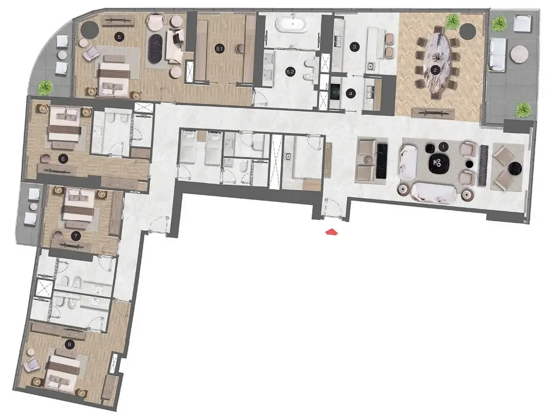 4 bedroom layout