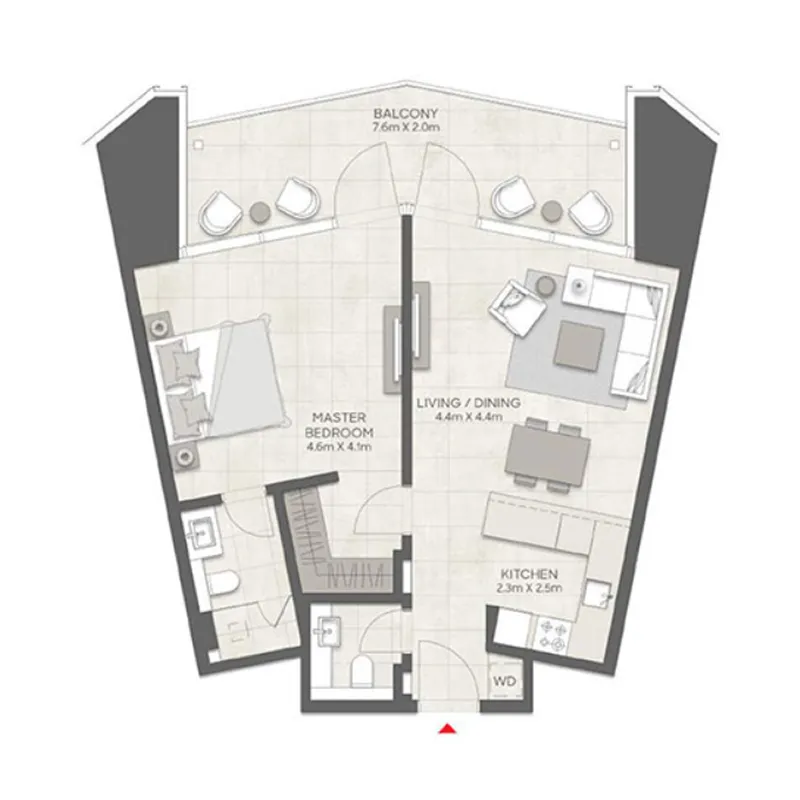 1 bedroom layout